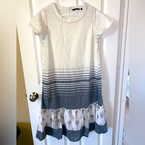 Melange Cotton Dress With Contrasting Fabrics - Size XL